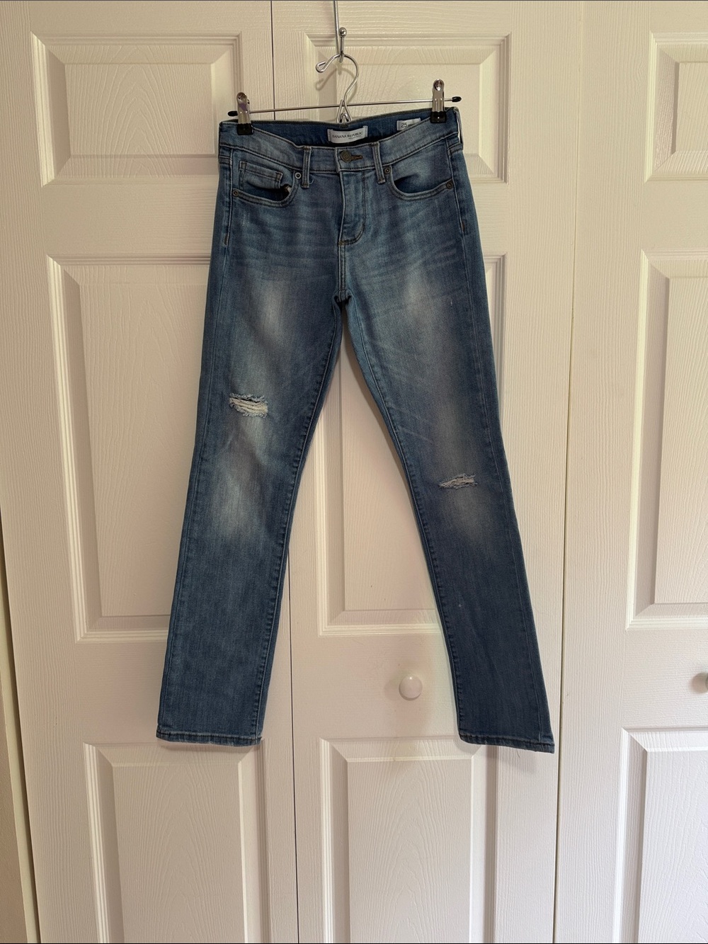 Banana Republic Straight-Leg Faded Blue Jeans